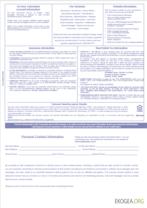 Relevé hypothécaire de la banque soudanaise Al Neelen aux formats Word et PDF, 3 pages 3 template